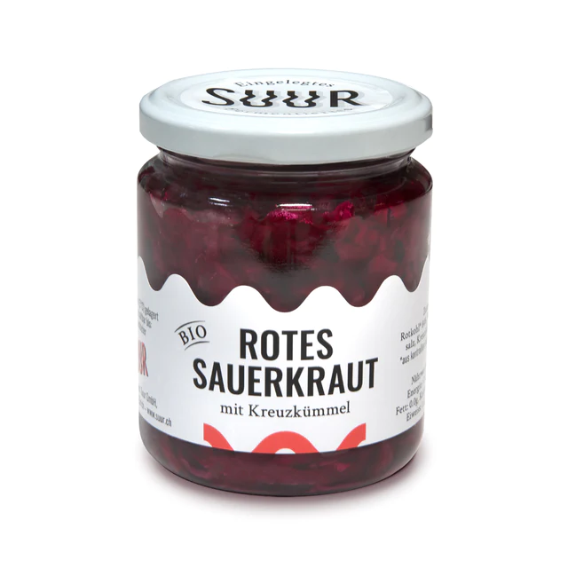 Rotes Sauerkraut — mit Kreuzkümmel